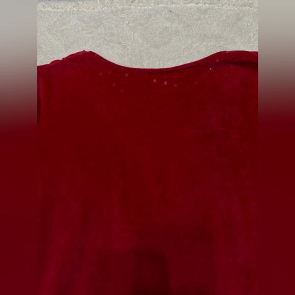 Quacker factory red velour snowflake dress house coat size medium - Picture 11 of 11